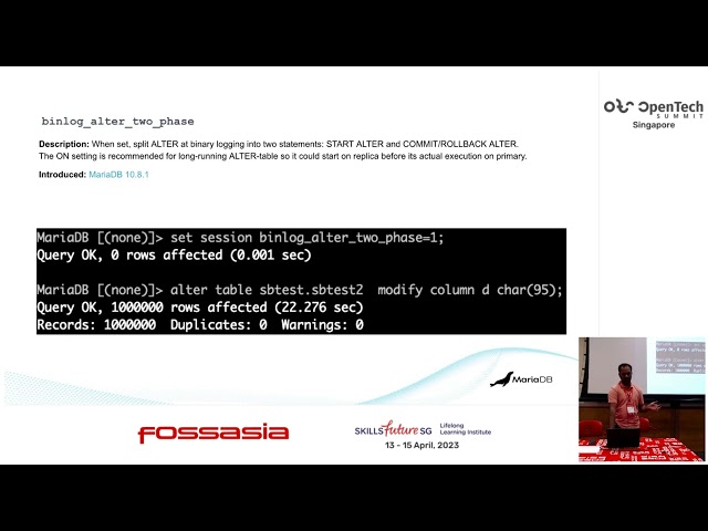 Lag Free Alter Table in MariaDB - Pandikrishnan