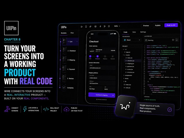 UXPin Wire: Turn Your Screens into a Working Product with Real Code (Ep 8)