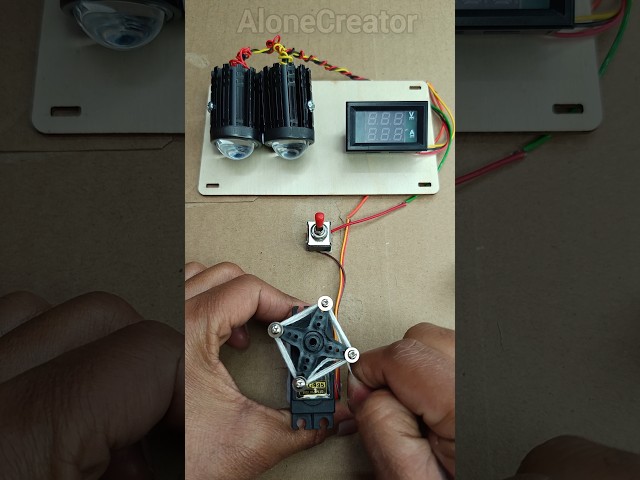 I Powered Fog Light & Voltmeter Using a Metal Gear Servo Motor #tech #dcmotor #project