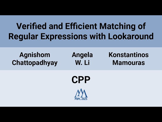 [CPP'25] Verified and Efficient Matching of Regular Expressions with Lookaround