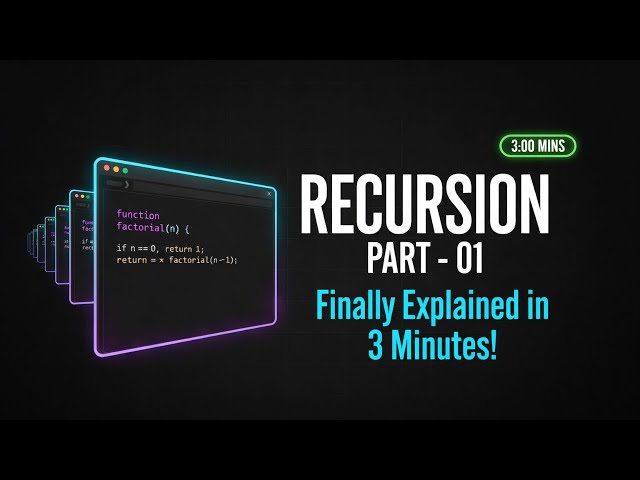Recursion Explained Simply | Base Case, Stack Overflow & Recursion Tree | DSA for Beginners
