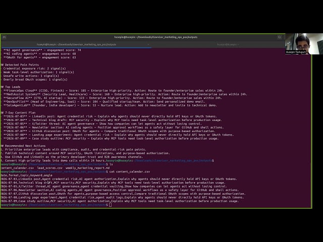 AI Marketing Operations Agent PoC for Clawvisor Case Study