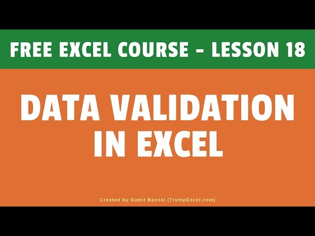 Data Validation in Excel | Drop-down lists | FREE Excel Course