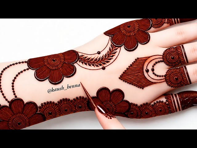 Very simple unique style mehndi design for back hand|new easy mehndi design 2026 | mehandi designs