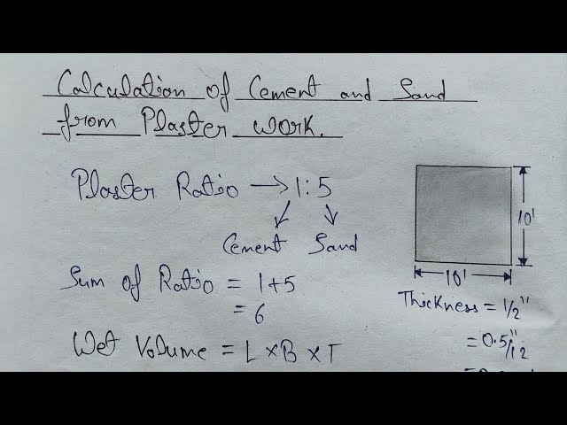 How to Calculate Cement and Sand for Plaster Work | how to calculate plaster quantity |