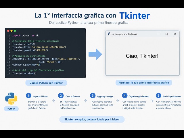 Impara TKINTER oggi: GUI Python passo dopo passo
