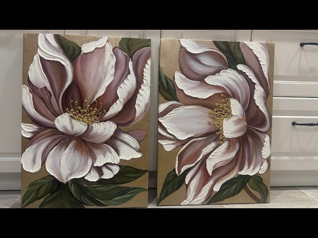 Stunning Textured Flowers on Canvas: Easy Acrylic Painting Tutorial!
