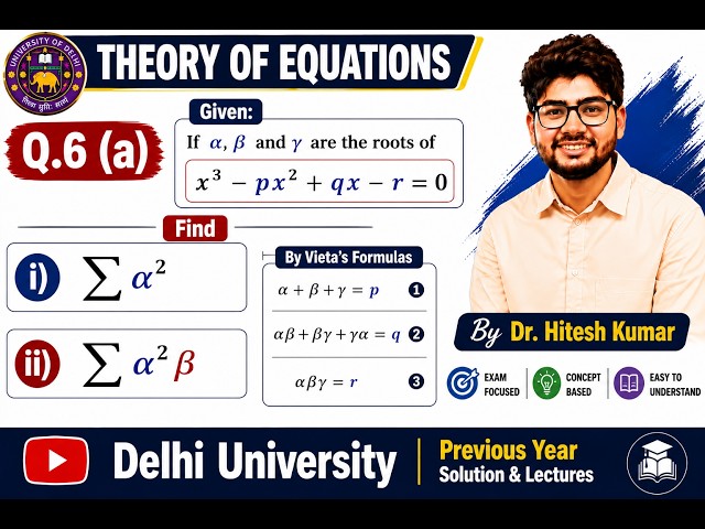6a Find Symmetric Functions $\sum\alpha^2$ and $\sum\alpha^2\beta$ of Cubic Equation Roots