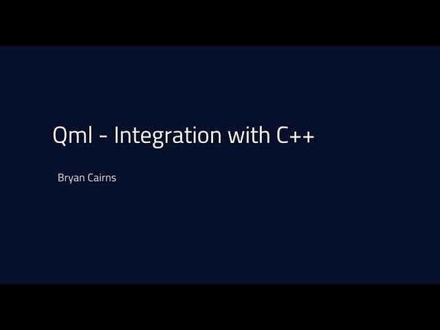 QML - Integration with C++ {tutorial}
