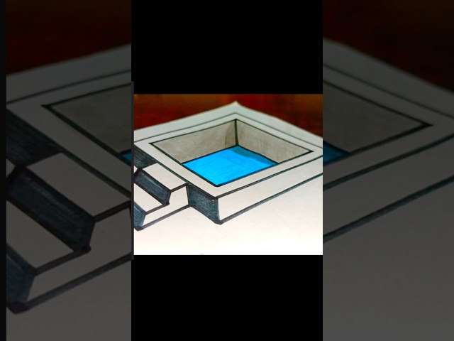 3D illusion drawing #3dart #easy3ddrawing #trending #shorts #viral