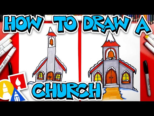 How To Draw A Snowy Church With Bell