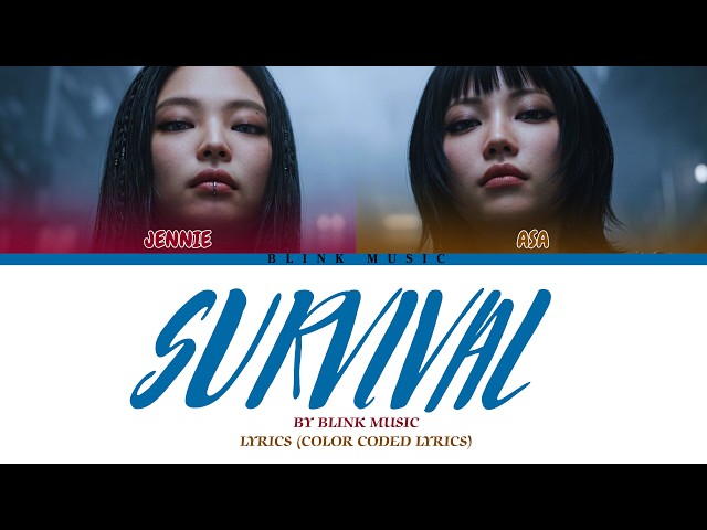 JENNIE - ' SURVIVAL ' (FEAT. BABYMONSTER ENAMI ASA ) | COLOR CODED LYRICS (KOR/JAP/ROM/ENG)