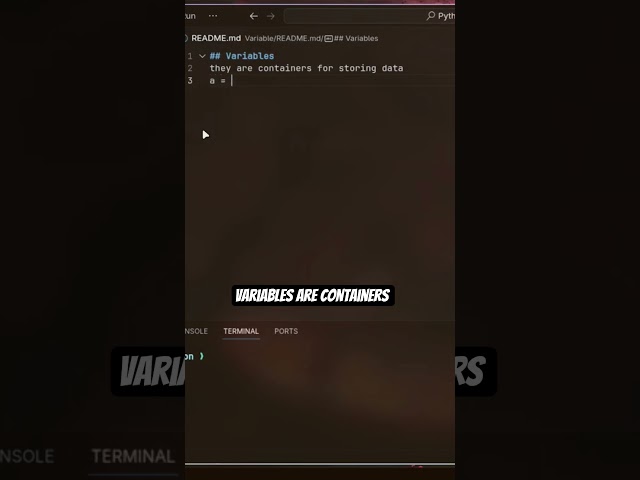 VARIABLES ARE containers for storing data #python #coding #python #variables #tutorial #learning