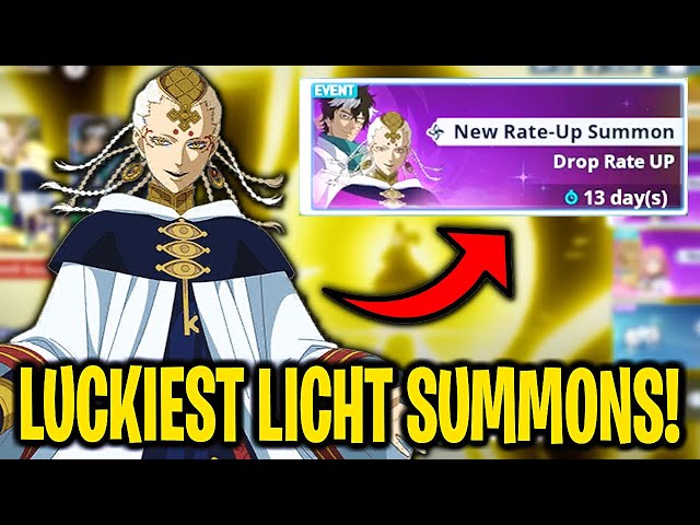 INSANE LUCK! LICHT & RHYA SUMMONS! - Black Clover Mobile: Rise Of The Wizard King