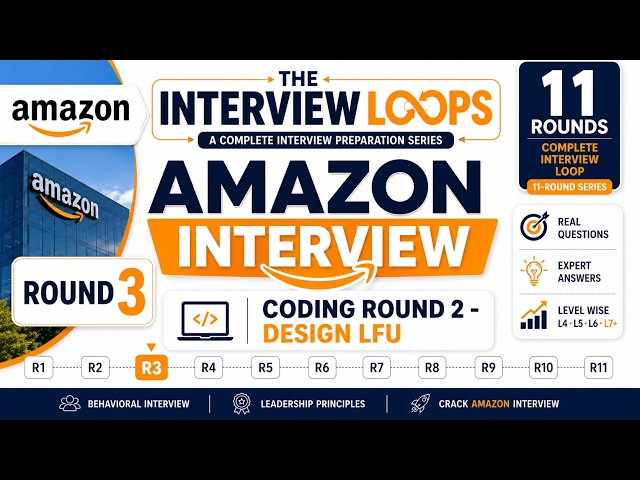 Amazon Interview Loop | Round 3 | Design a LFU Cache | Coding Interview (L4, L5, L6, L7)