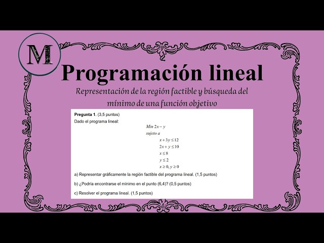 LINEAR PROGRAMMING. Graphical representation of THE FEASIBLE REGION.