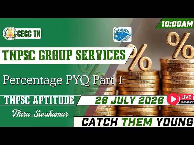 Percentage PYQ | part 1  | TNPSC  2026–27 | LIVE Doubt Clearing Session
