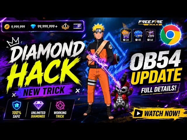 FREE FIRE DIAMOND HACK || FREE FIRE NEW MOD MENU OB54 || UNLIMITED DIAMOND SCRIPT MOD APK 2026