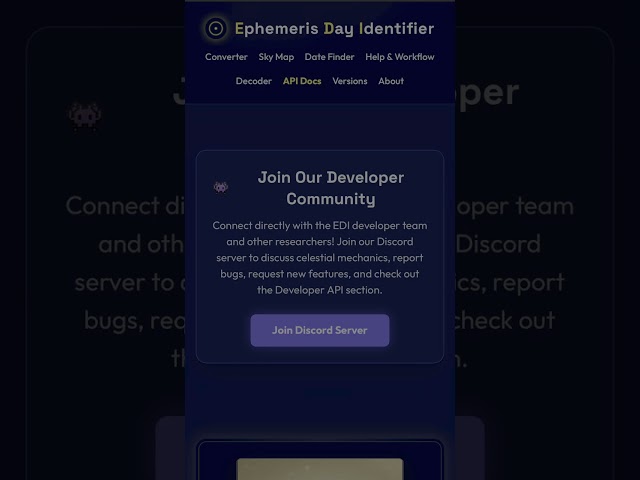 Ephemeris Day Identifier - EDI website tutorial 