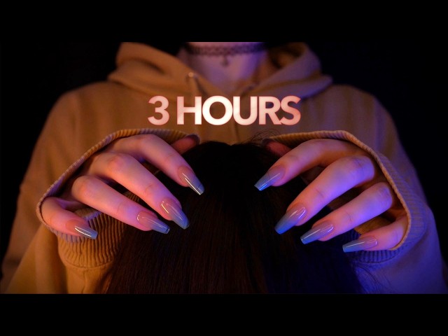 ASMR | 3 HOURS close up Head & Scalp Attention for Deep Sleep - Scratching, Massage, no Talking