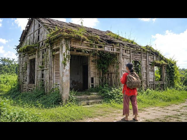 Kicked Out And Alone. A Young Girl Builds A Bamboo House And Starts Over [TIMELAPSE]