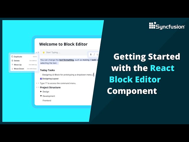 Getting Started with the React Block Editor Component