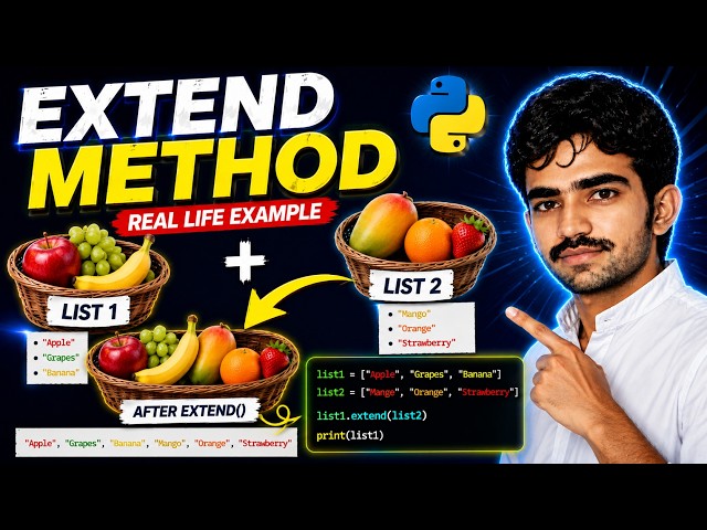 Extend () method in python list with example | python tutorial for beginners
