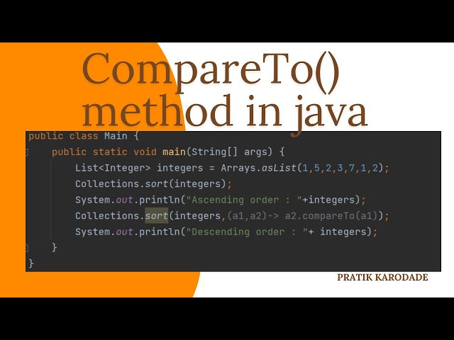 CompareTo() method in java | comparator | comparable in java
