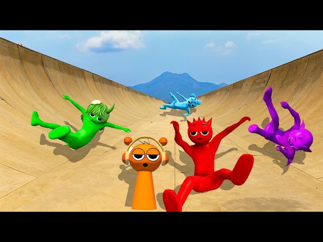 GTA 5 Incredibox Sprunki Team Jumping Then Falling Moments Compilation!