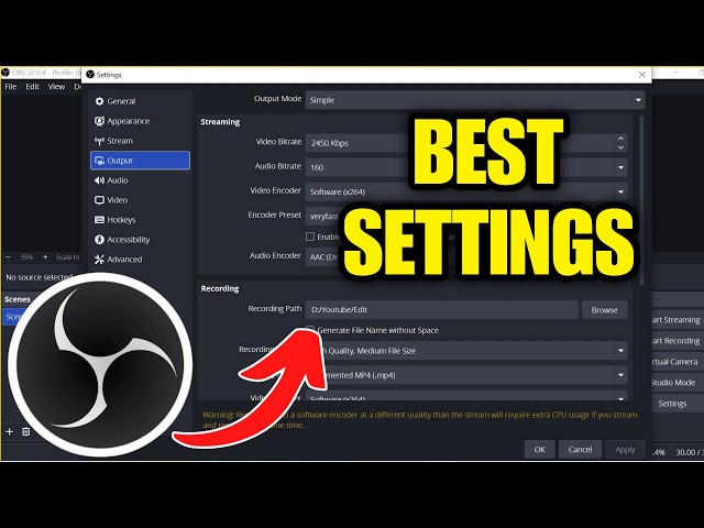 Best OBS Studio Settings for RECORDING in 2026 - (For Beginners)