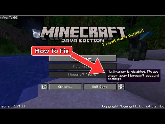 How To Fix "Multiplayer is disabled" error in Minecraft Java Edition (2026).