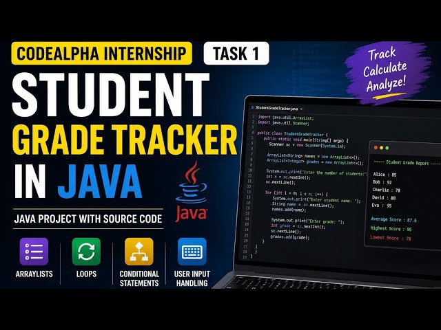 Student Grade Tracker | Java Project | CodeAlpha Java Programming Internship Task 1