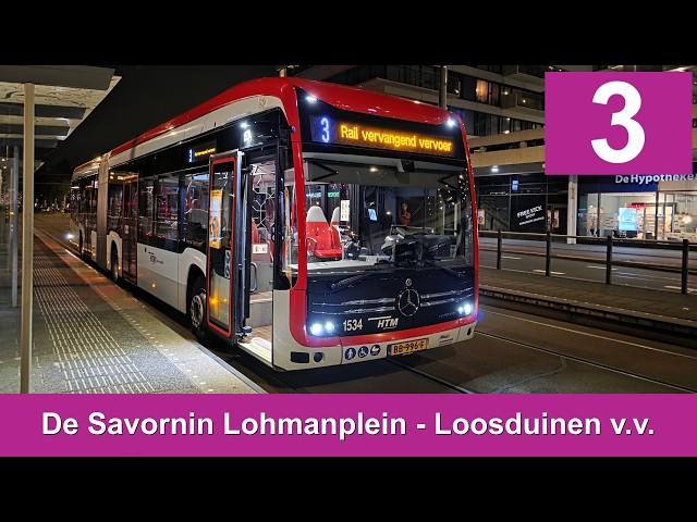 HTM lijn 3: De Savornin Lohmanplein - Loosduinen v.v. | Rail Vervangend Vervoer | HTM 1534 | 2026