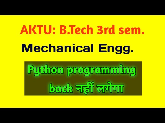AKTU Python programming | Python programming Important topic | Aktu Python KNC 302/402 Important