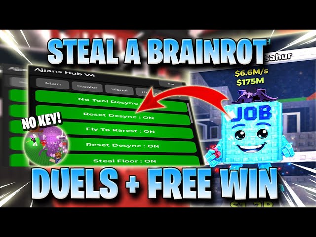 STEAL A BRAINROT SCRIPT *NO KEY* - DUEL WINS! DESYNC V4, ANTI HIT, INVISIBLE, MORE! ✅🥇