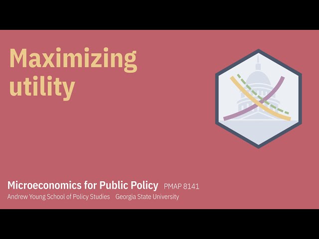 PMAP 8141 • Example: Maximizing utility