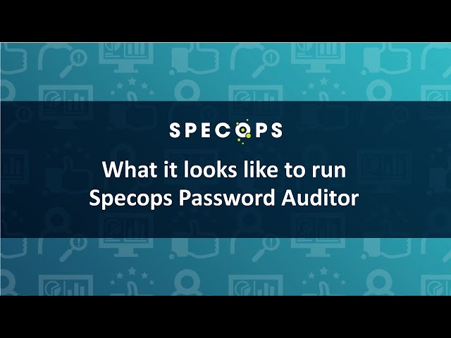 What it looks like to run Specops Password Auditor