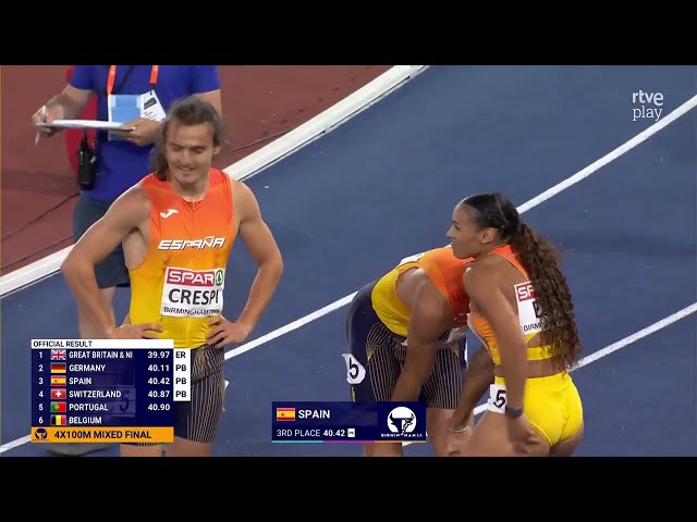 🥉 BRONZE AND SPANISH RECORD! The 4x100 mixed relay flies in Birmingham 🇪🇸