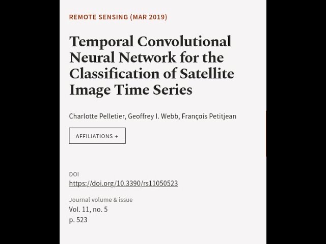 Temporal Convolutional Neural Network for the Classification of Satellite Image Time ... | RTCL.TV