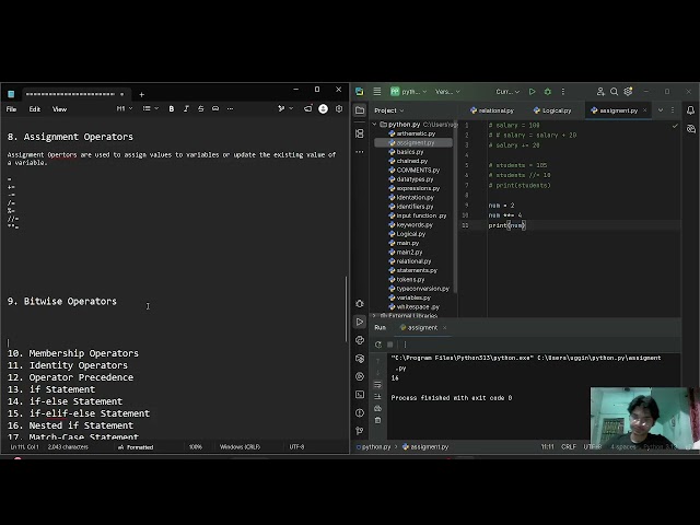 Python Lecture 5 | Operators in Python | Relational, Logical, Assignment, Bitwise, Membership