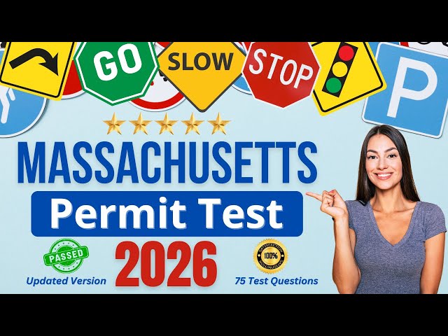 Permit Test Massachusetts 2026: Pass Your MassDOT RMV Written Knowledge DMV Exam on the FIRST TRY!