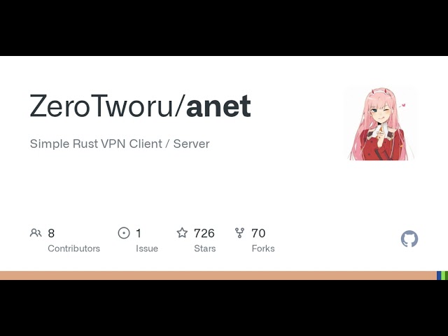 GitHub - ZeroTworu/anet: Simple Rust VPN Client / Server