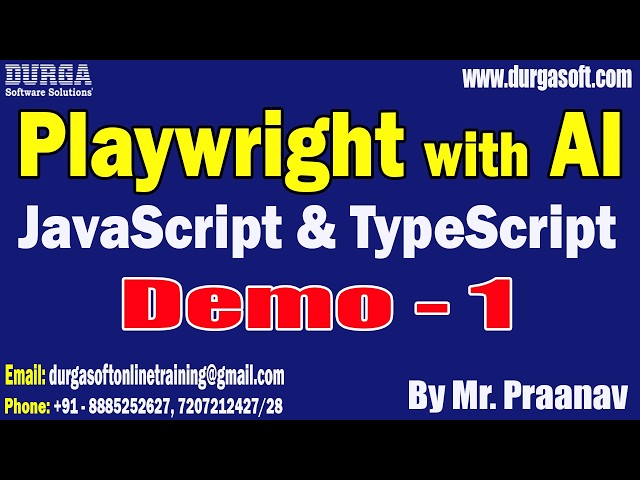 Playwright with AI JavaScript & TypeScript tutorials || by Mr. Praanav On 13-08-2026 @7PM (IST)