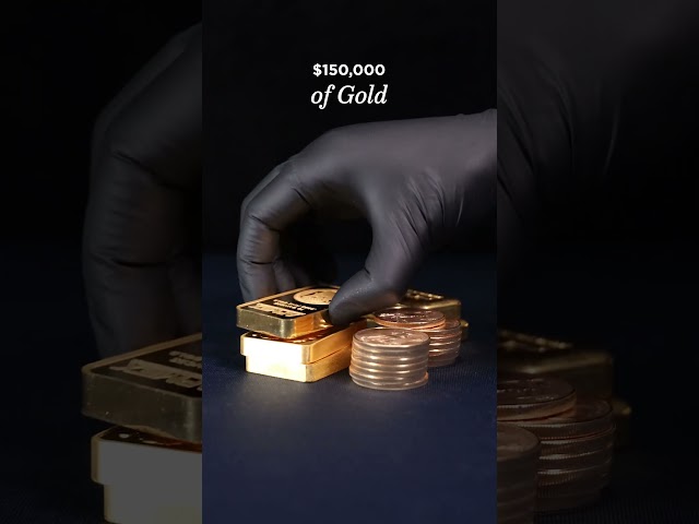 Stack of #gold grows from $50K to $150K. #apmex #preciousmetals (Prices reflective of filming date)