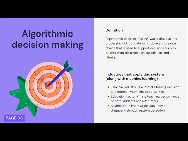 Algorithm and decision making