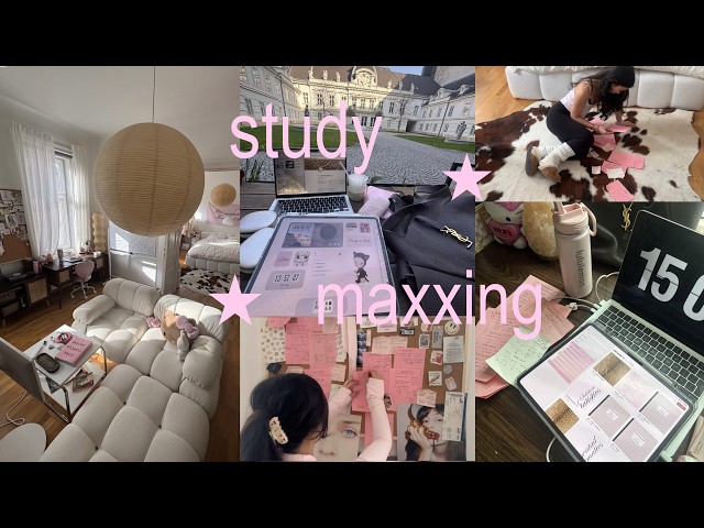 ✧° 72hour STUDY CRAWL 🎧🩰 STUDYMAX through cafes, romanticising uni & daily routine, girl study diary