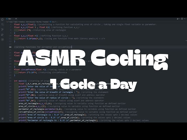 ASMR Coding - No talking 1 Code a Day | Day 02 | C Programming