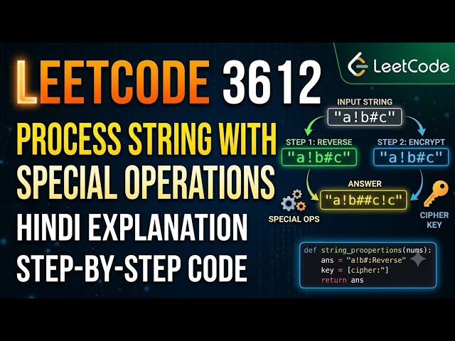 Leetcode 3612 | Process string with special operations I | Explanation in Hindi with code