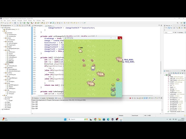 2D Tile Based Java Swing Game (Tree damage indicator inspired by minicraft)