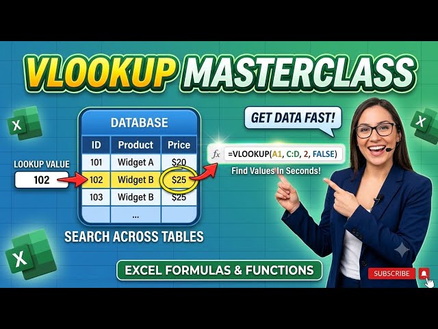 How to vlookup in Excel VLOOKUP in 5 Minutes! Excel VLOOKUP Tutorial for Beginners | Excel Tutorial 